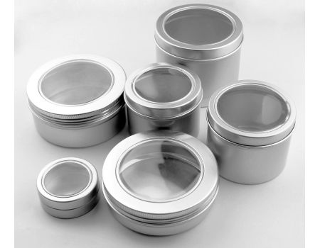 180ML Aluminium Empty Cosmetic Pot Jar Tin Cosmetic Travel Mini Empty  Bottle Jar Round Aluminum Cover Silver Box Screw Lid Craft