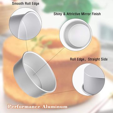Cake Mold 4/5/6/7inch Non-Stick Aluminum Round Cake Pan with Removable  Bottom for