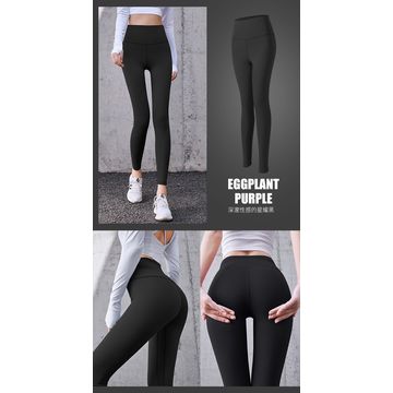 Damen High Waist Yoga Hose mit Taschen Leggings, Weiche Sporthose, Bauchkontrolle