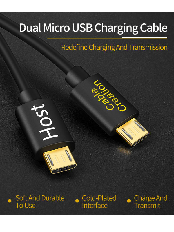 CableCreation Short Micro USB to USB C Cable 0.65 FT USB C to Micro USB OTG  480Mbps Type C to Micro USB Cable, USB C to USB Micro Compatible with