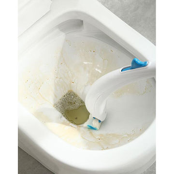Sistem Pembersih Sikat Toilet Sekali Pakai dengan Tempat Penyimpanan dan 8 Kepala Isi Ulang Toilet Disinfektan