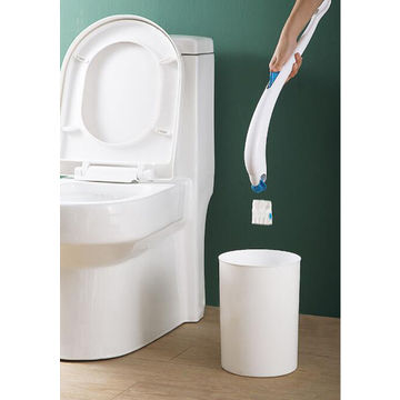 Sistem Pembersih Sikat Toilet Sekali Pakai dengan Tempat Penyimpanan dan 8 Kepala Isi Ulang Toilet Disinfektan
