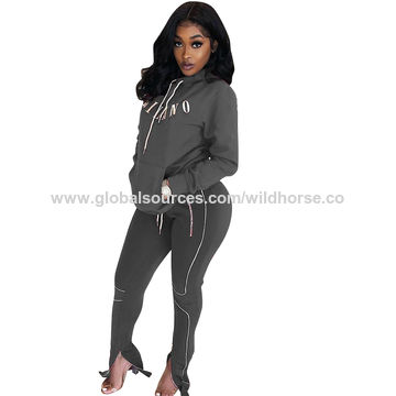 Tracksuit Sets Womens Ladies 2 Piece Sweatsuits Pullover Hoodie