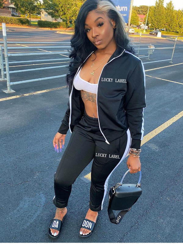 Lucky Label Tracksuit Sets Women's 2 Piece Sweatsuits Jogging Suits Outfits  $6.9 - Wholesale China Sweatsuit Women,two Piece Outfit,tracksuit Women at  factory prices from Wild Horse Group Co.,Ltd