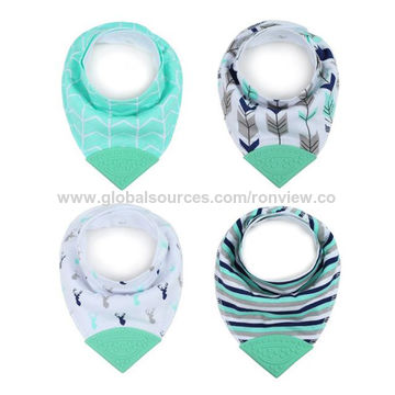Baby-Waschlappen, Baby-Waschlappen mit Beissring, Baby-Schal, Baumwoll-Sabbertuch, verschiedene Farben