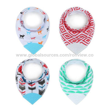 Baby-Waschlappen, Baby-Waschlappen mit Beissring, Baby-Schal, Baumwoll-Sabbertuch, verschiedene Farben