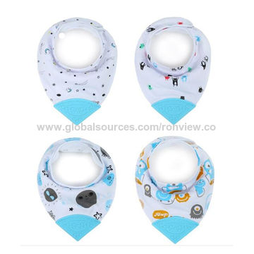 Baby-Waschlappen, Baby-Waschlappen mit Beissring, Baby-Schal, Baumwoll-Sabbertuch, verschiedene Farben