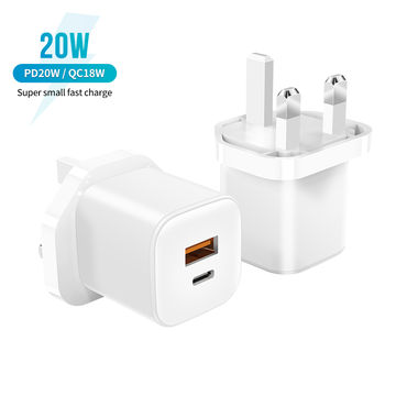 tipo adaptador de carga rápido del puerto dual 20W del cargador del teléfono celular del enchufe BRITÁNICO de la UE de los E.E.U.U. del cargador del teléfono móvil de c