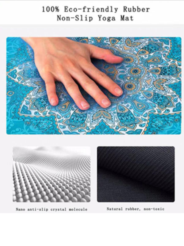 China Round Yoga Mat 140 cm Digital Printed Non Slip Thick Suede Rubber