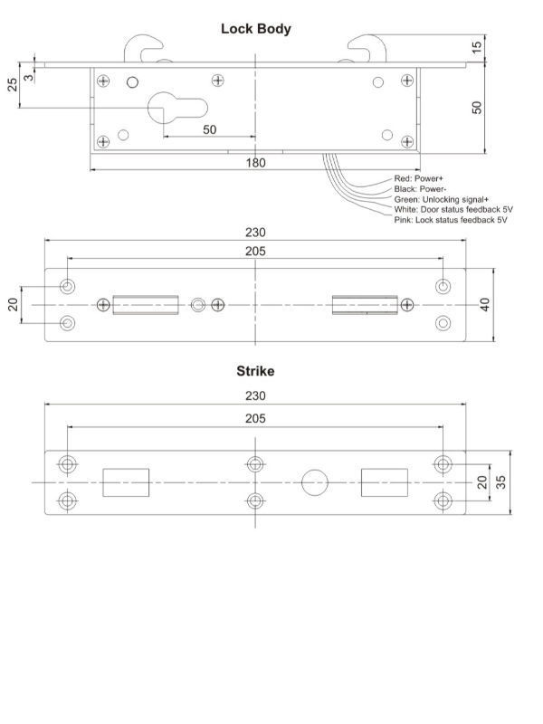 Heavy Duty Electric Sliding Door Lock Electronic Lock Double Hooks High Security supplier