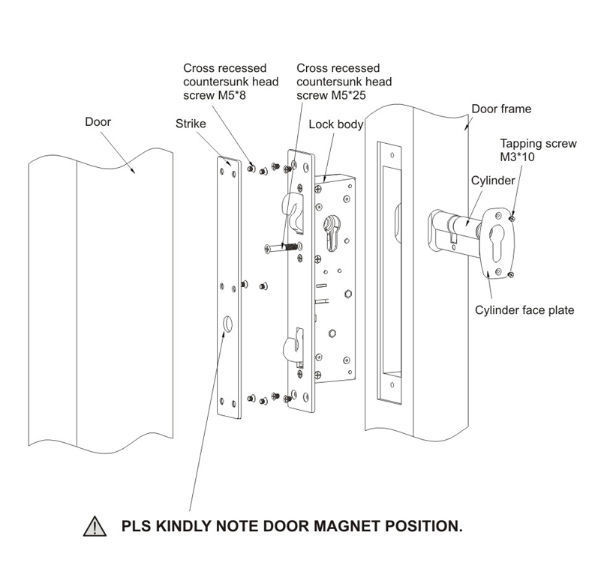 Heavy Duty Electric Sliding Door Lock Electronic Lock Double Hooks High Security supplier