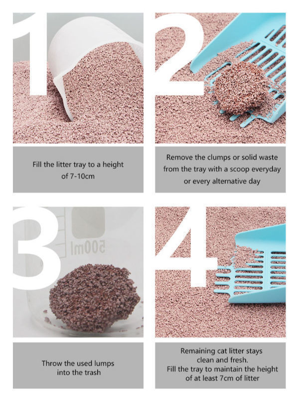 China Dust Free 100 sodium Bentonite Cat Litter, purple mineral sand