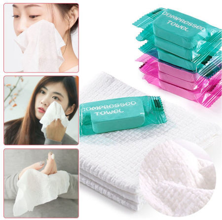 Disposable Cotton Compress Portable Face Towel Water Moistened Washcloth Napkin 
