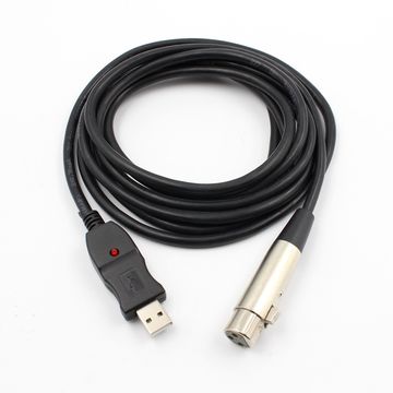 Câble de microphone USB XLR femelle vers USB Mâle Microphone Câble de liaison Studio Adaptateur Audio Connecteur