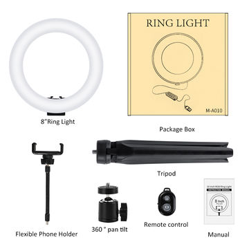 Buy DAXINYANG Colorful Linght 6inch LED Desktop Ring Light Mini Dimmable  with Tripod Stand USB Plug Fit for Video Live Photo Photography Studio  (Color : Grey) Online at Lowest Price Ever in