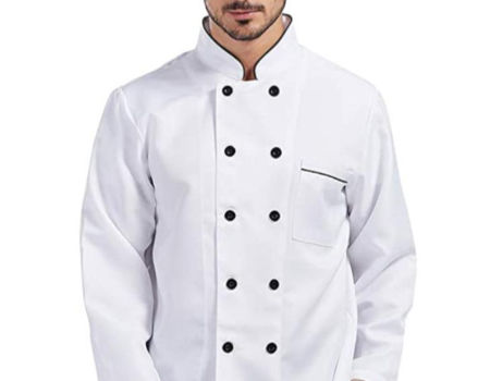 Men /Women Double Breasted Long Sleeve Chef Jacket Coat Unisex Uniform 