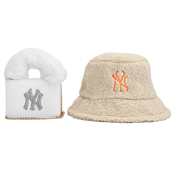 Wholesale Ny Fur Hat And Purse Set Women Fuzzy Fur Buckets