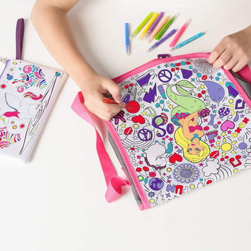 Purple Ladybug Color Your Own Kids Messenger Bag - Fun Kids Craft