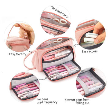 Buy Wholesale China Big Capacity Pencil Case Large Pencil Pen Pouch Bag  High Storage Case Middle School College Office & Wholesale Custom Shape  Silicone Pencil Pouch Case at USD 2.39
