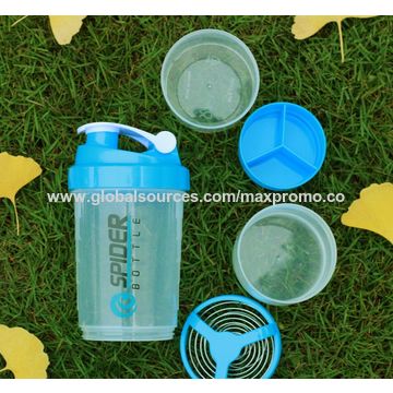 Buy Wholesale China 600ml/20oz Protein Powder Shaker Cup Plastic Gym Shaker  Water Bottle With Compartment & Shaker Bottle at USD 1.15