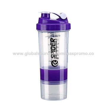 500ml Sport Shaker Bottle 3 Layers Storage Portable Protein