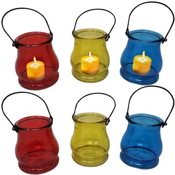 Candle Glass Empty Cup Multi-color Electroplated Candlestick