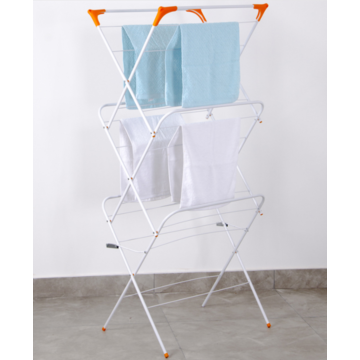 White 3-Tier Compact Folding Accordion Drying Rack