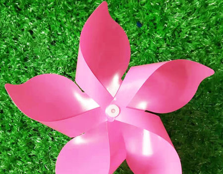 XISAOK Colorful Wind Spinner,Double Layer Flower Windmill Yard Garden Decor Kids Toy,Random Color 