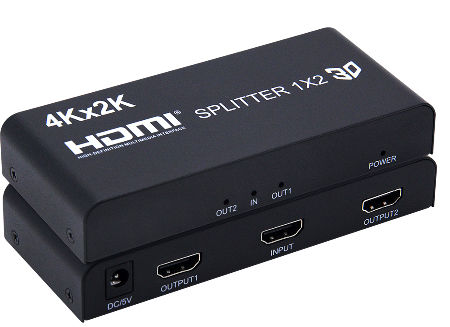 Full HD 1 in 2 out 1.4v HDCP Stripper 1x2 HDMI Splitter Power Signal Amplifier