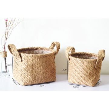 Flexible Storage Basket with Handles Portable Desktop Sundries