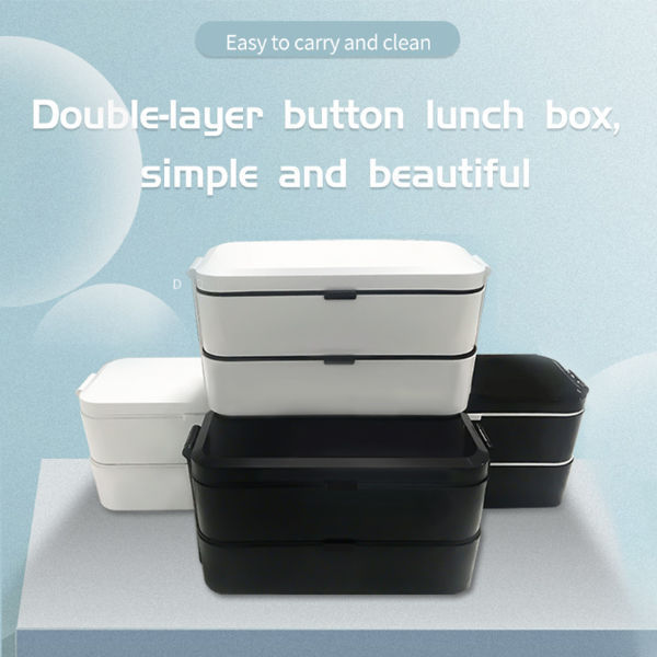 Food Grade Pp Fda Lfgb Lunch Box Customizable Leak Proof Bento Box Double Layers Food Container