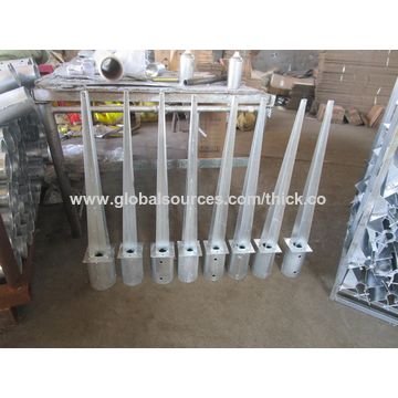 Martillo redondo de poste galvanizado en caliente en manga/anclaje de poste de manga de tierra