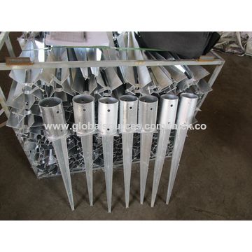 Martillo redondo de poste galvanizado en caliente en manga/anclaje de poste de manga de tierra