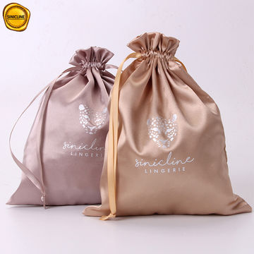 Bulk Buy China Wholesale Silk Drawstring Bags Custom Logo Lingerie