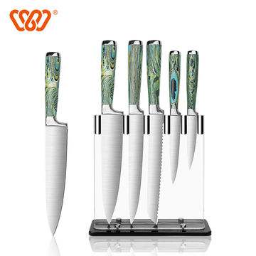 Wholesale Rose Marble Handle - 5 Knife Set for your store