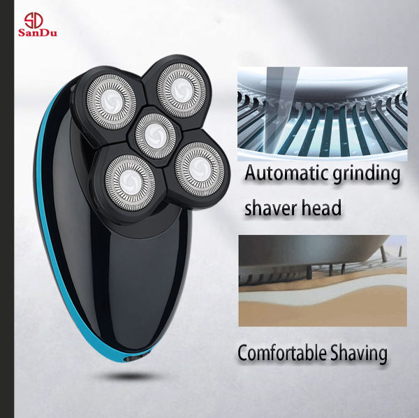 China 5D Rotary Shaver Heads Rechargeable USB Electric Shaver Razor for ...