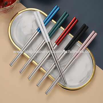 Colorful 304 Stainless Steel Chopsticks Chinese Style Luxury Gift