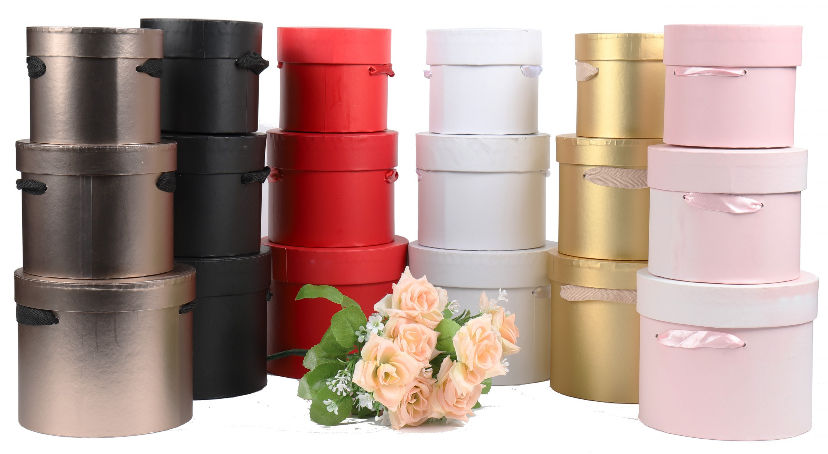 Cylinder Florist Portable Box Black Pink Round Flower Hat Box - China Boxes  for Flowers and Flower Boxes for Bouquets price