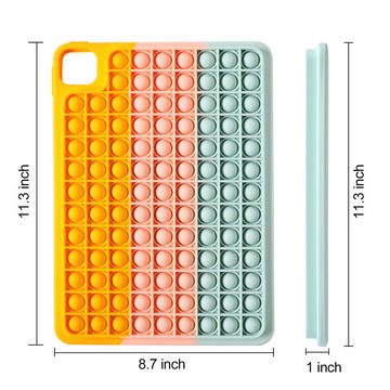 Colorful stress relief push pop bubble silicone pencil case new