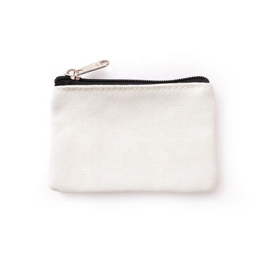 DIY Plain Canvas Cotton Key Bag Purse Zipper Mini Coin Key Bag Money Pocket  Women Men Hand-held Coin Purse Small Wallet Kid Gift