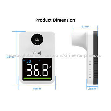 Wall-Mounted Body Thermometer with Bluetooth, Non-Contact Digital Forehead  Fever Detection with Alarm for Schools, Offices, Shops (Rechargeable  Battery Included) 