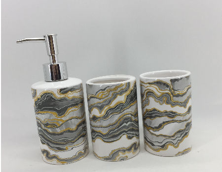 Gold Soap Dispenser Liquid Soap Pump Dispenser for Shower Ceramics Marble  Design Shampoo Lotions Bottle for Bathroom - China Porcelain Bathroom  Accessory, Ceramic Set