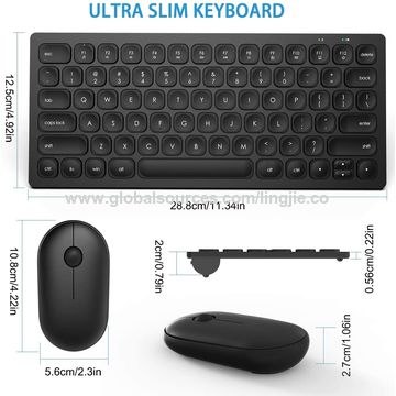 Wireless Keyboard and Mouse, WisFox Full-Size Wireless Mouse and Keyboard  Combo, 2.4GHz Silent USB Wireless Keyboard Mouse Combo for PC Desktops