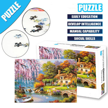 Quebra-cabeça 1000 peças jogo de quebra-cabeça papel montagem dos desenhos  animados paisagem quebra-cabeças