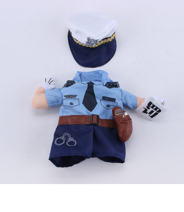 Funny Halloween Pet Police Transformation Clothes Upright Cat Dog Pet