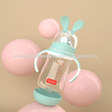 Cute Glass Baby Bottle Silicone Straw Water Drink Bottles For Baby Milk  Feeder