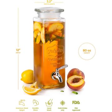 Kitchen Clearance 3.5L Large Capacity Plastic Beverage Dispenser, Drink  Dispenser With Tap Ice Lemonade Juice Container With Lid, Fruit Teapot