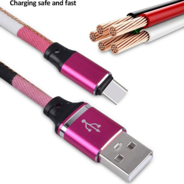 Cargador Rápido Adaptable y Cable de Carga USB-C de Nylon 2M