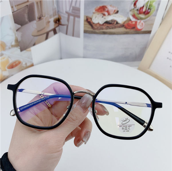 Women's Blue Light Blocking Glasses 2024 Oval Shaped Metal Frame Glasses Fashionable