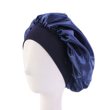 Bonnet Satin pour femmes Bonnet de cheveux pour dormir Grand chapeau de  sommeil en soie double couche avec large H